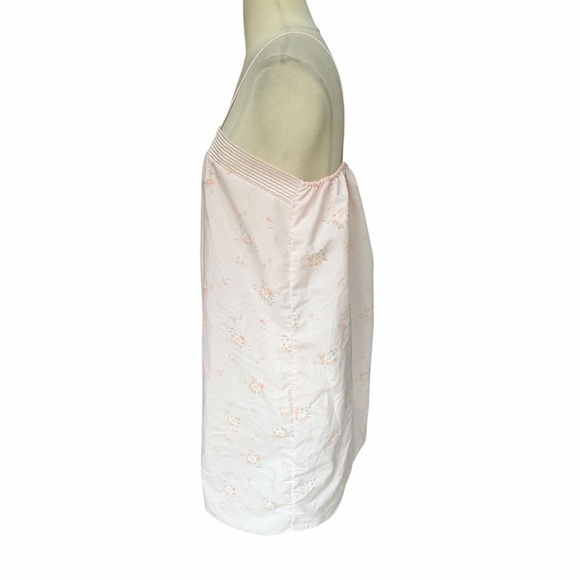 1950s/60s‎ Pale Pink Floral Lightweight Cotton Blend Spaghetti Strap Nightgown - Picture 3 of 4
